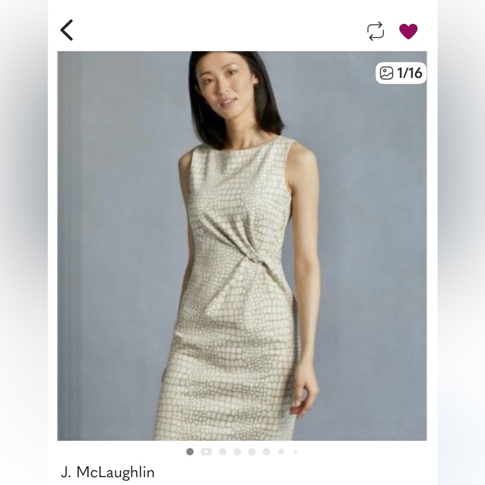 J. McLaughlin Cream Textured Midi Dress
